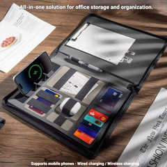 iretrolab Executive Charging Portfolio – Wireless Power + A4 Organizer for Modern Work
