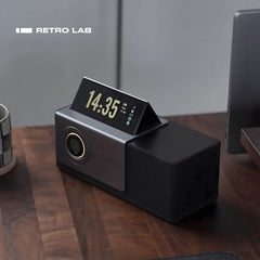 iretrolab Flip-Display Bluetooth Speaker with Lyric Sync, Desk Clock & Ambient Light – Perfect Christmas Gift