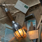 iretrolab Cast Aluminum Utility Light, Handheld & Hanging Industrial Lamp