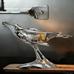 iretrolab Mechanical Metal Humpback Whale Model– Premium Steampunk 3D Metal Art model for Collectors, Decor & Gift Giving-SD-03