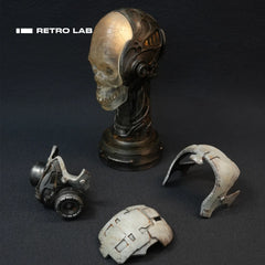 iretrolab Steampunk Skull Sculpture Lamp,Vintage Industrial Ambient Light