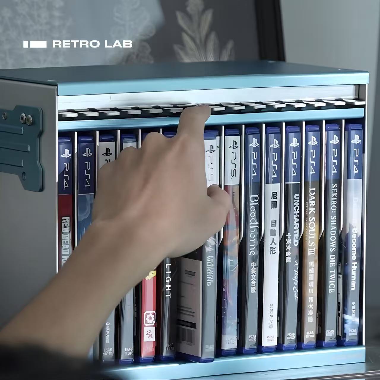 iretroLab Mechanical Pop-Up Game Case Organizer for PS4 & PS5