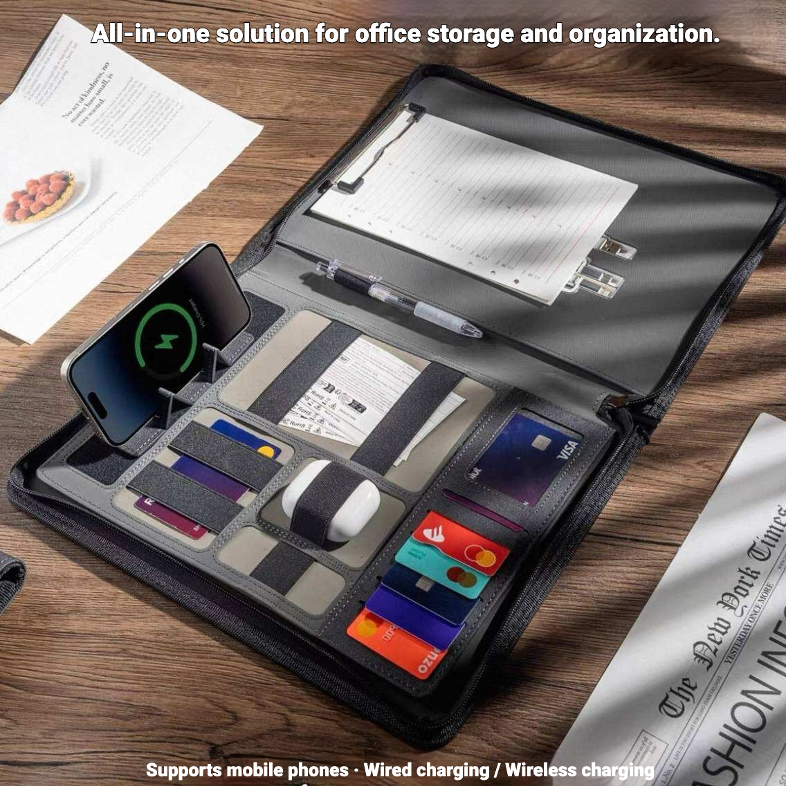 iretrolab Executive Charging Portfolio – Wireless Power + A4 Organizer for Modern Work