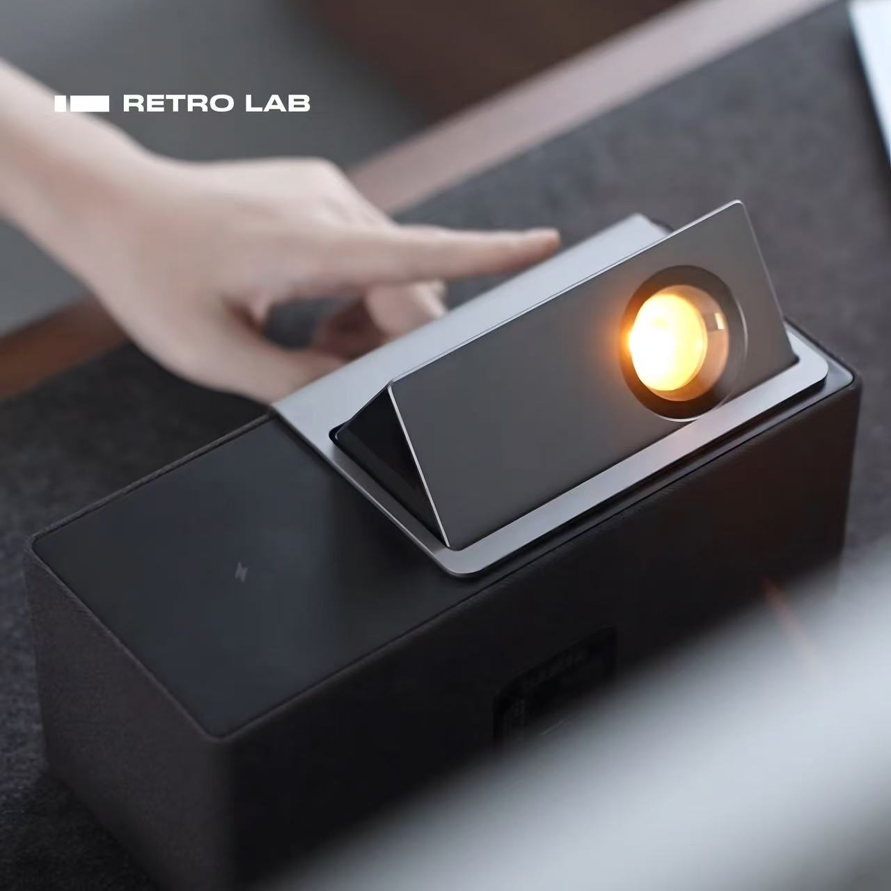 iretrolab Flip-Display Bluetooth Speaker with Lyric Sync, Desk Clock & Ambient Light – Perfect Christmas Gift