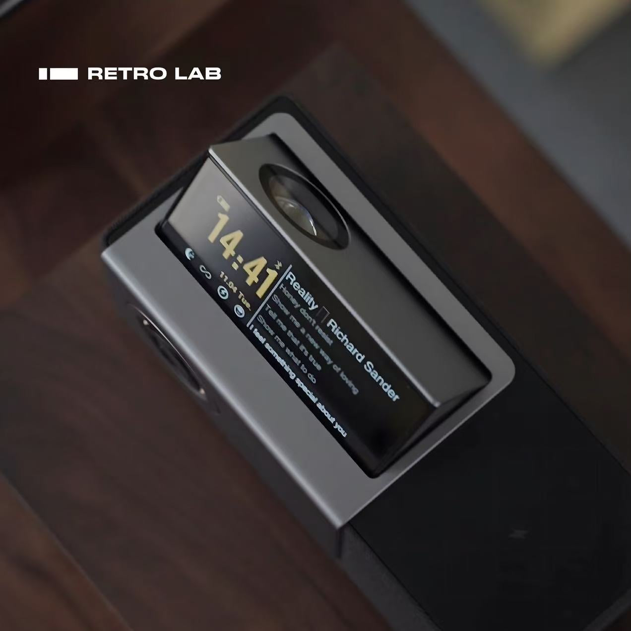 iretrolab Flip-Display Bluetooth Speaker with Lyric Sync, Desk Clock & Ambient Light – Perfect Christmas Gift