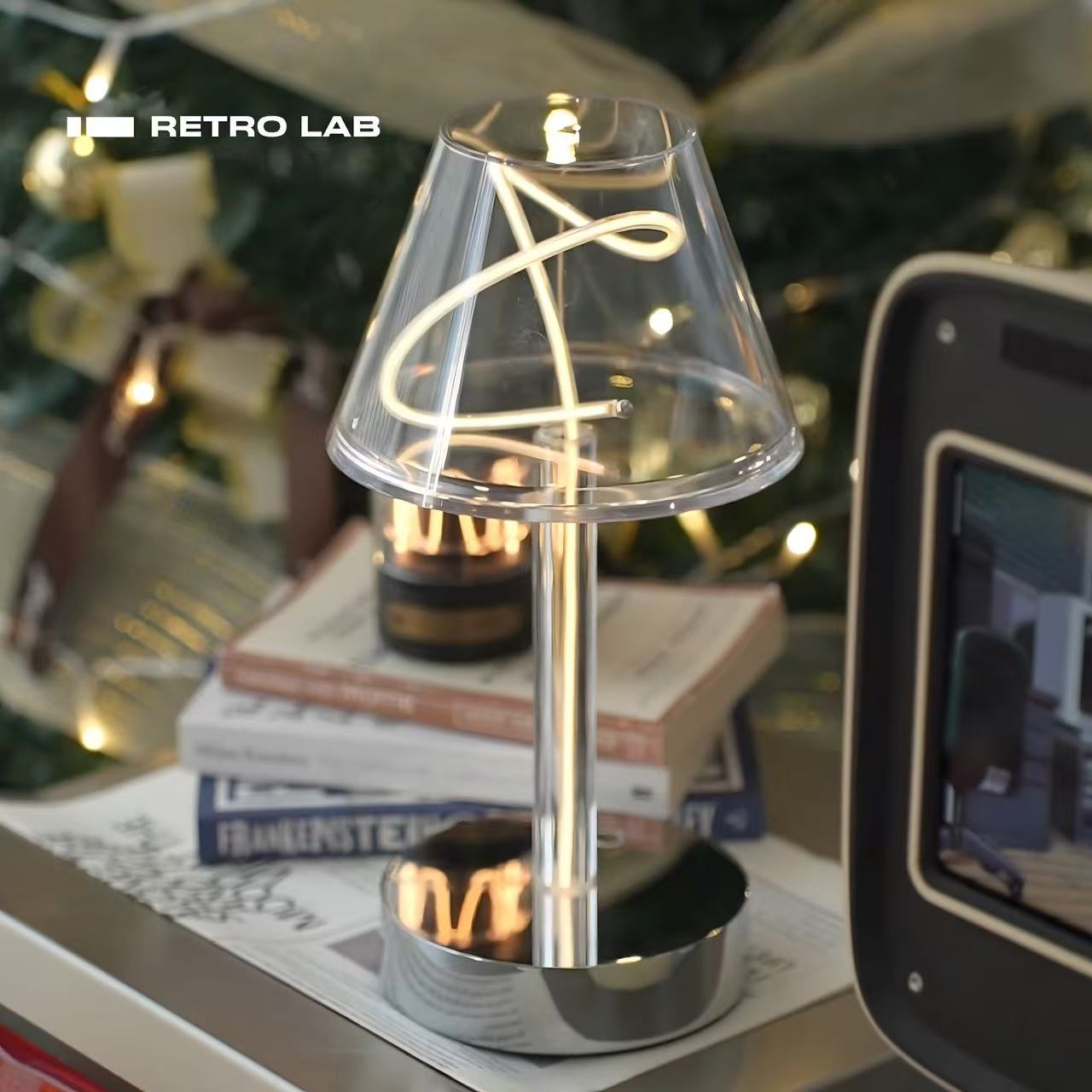 iretrolab Ambient Table Lamp with Glass Lampshade