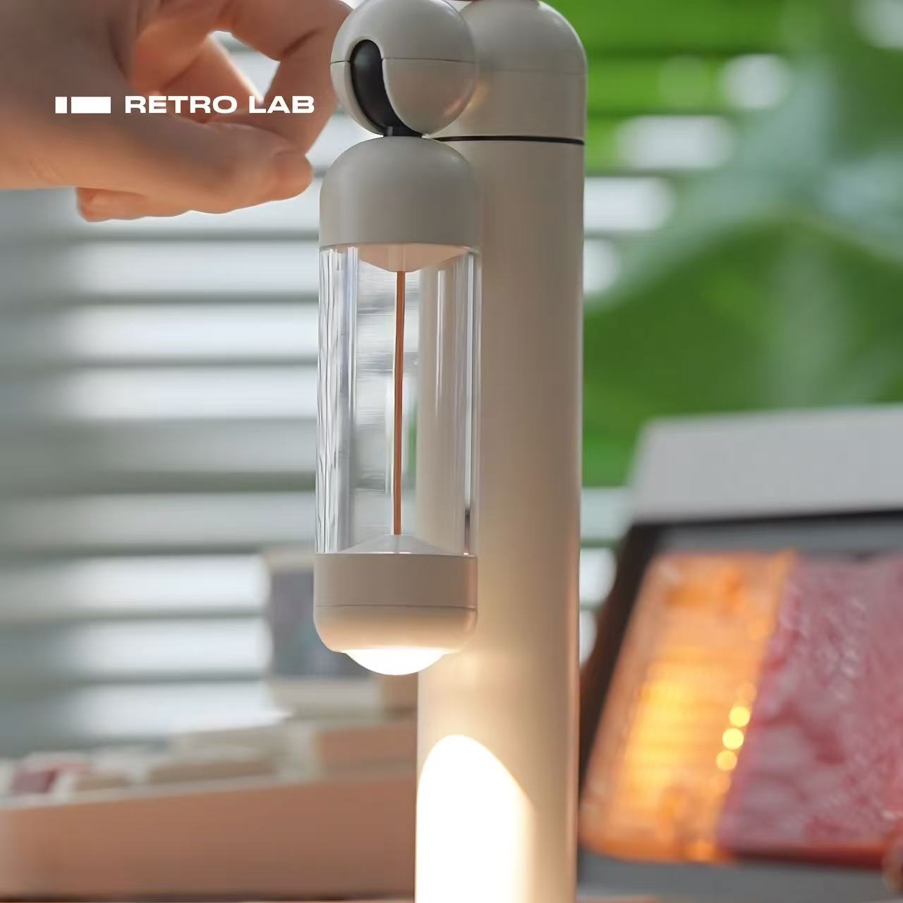 iretrolab Rhino Ambient Table Lamp, Creative Night Light with Rechargeable Design & Multi-Level Dimming