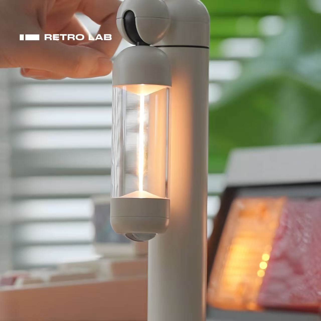 iretrolab Rhino Ambient Table Lamp, Creative Night Light with Rechargeable Design & Multi-Level Dimming