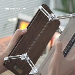 iretrolab Futuristic Walnut & Aluminum Tissue Box for Modern Desks