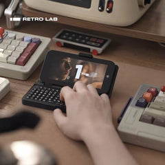 iretrolab Compact Bluetooth Mini Keyboard with Integrated Touchpad & Clip-On Case