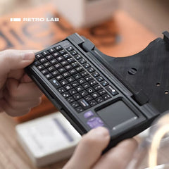 iretrolab Compact Bluetooth Mini Keyboard with Integrated Touchpad & Clip-On Case