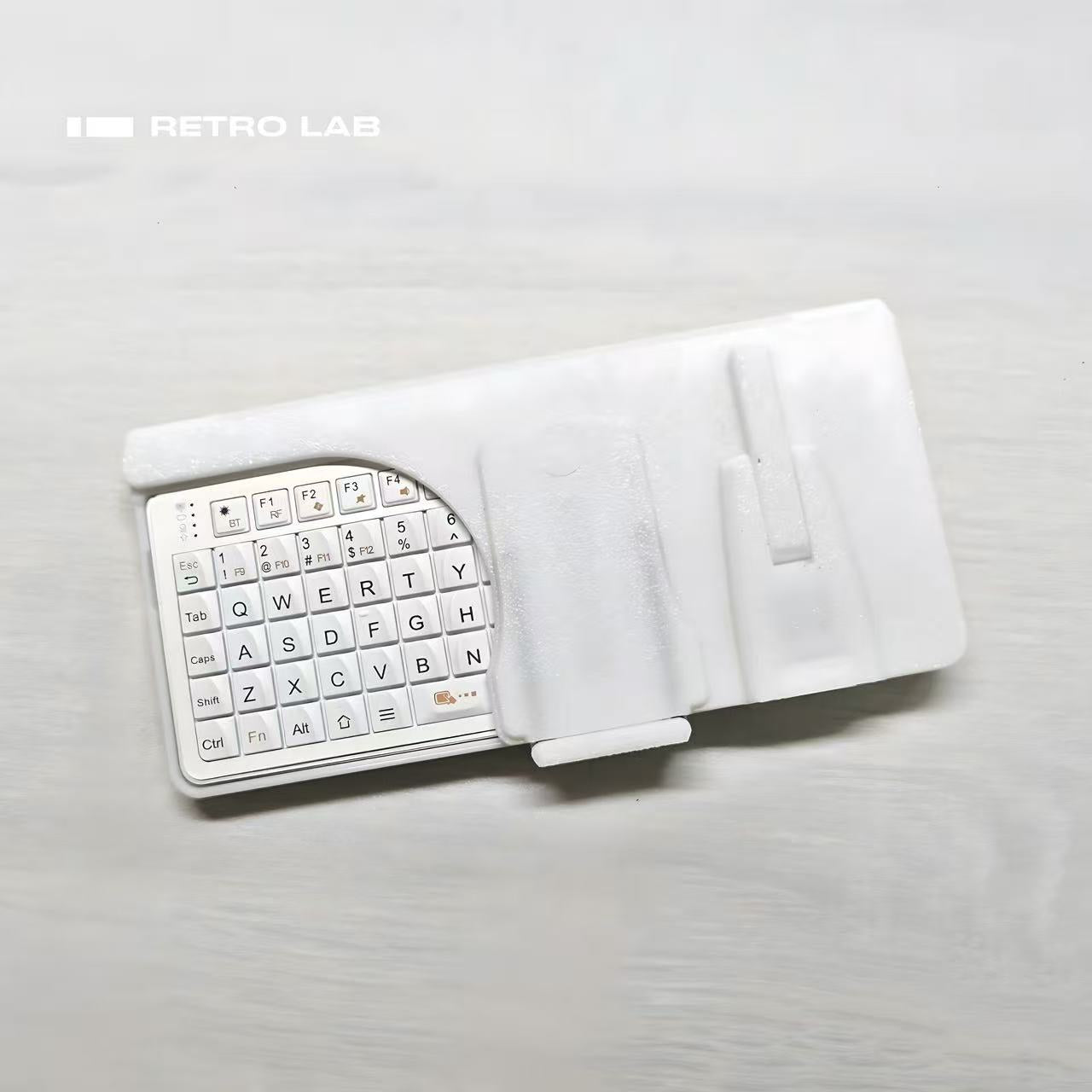 iretrolab Compact Bluetooth Mini Keyboard with Integrated Touchpad & Clip-On Case