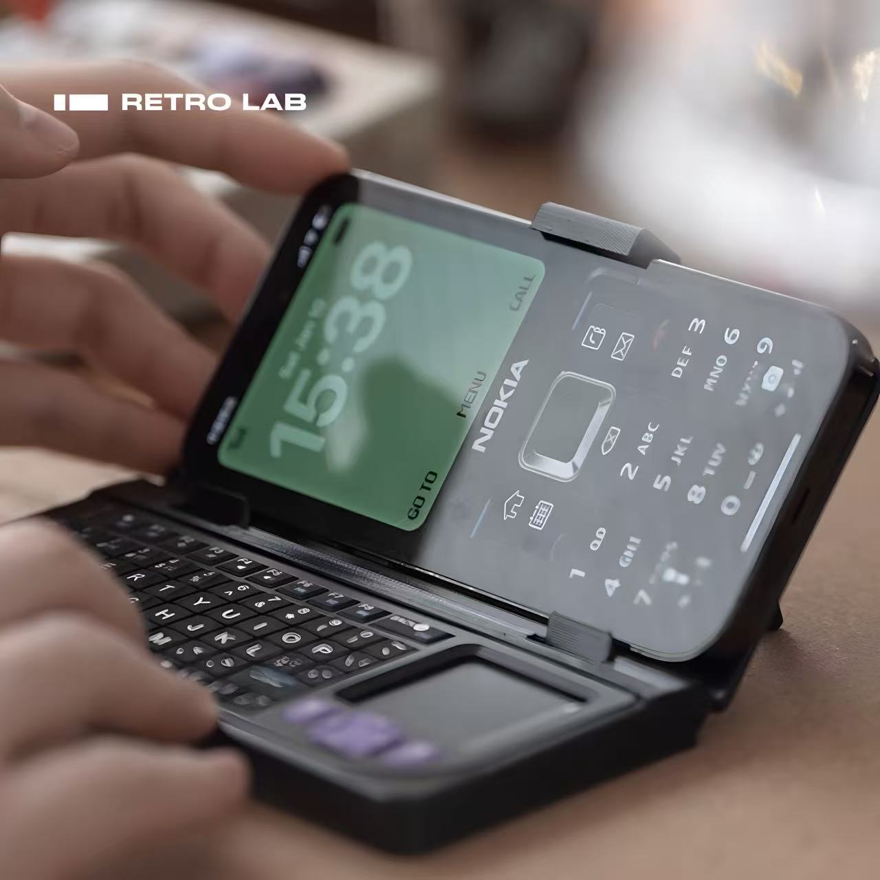 iretrolab Compact Bluetooth Mini Keyboard with Integrated Touchpad & Clip-On Case