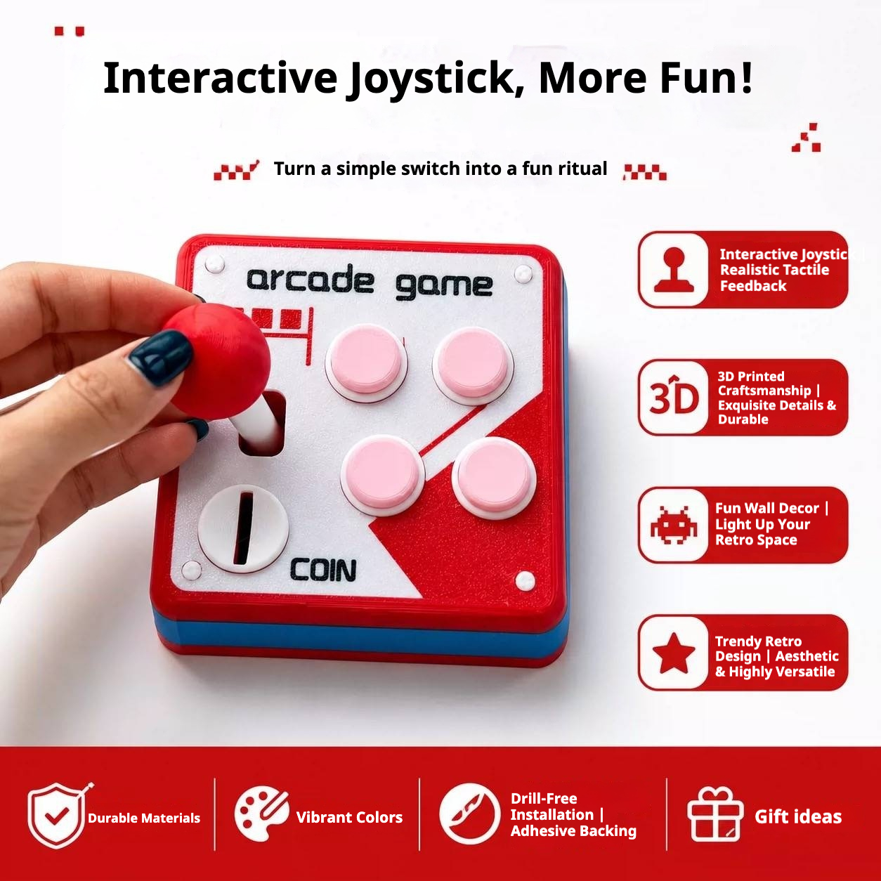 iretrolab Arcade Joystick Switch Panel — Creative DIY Wall Decor