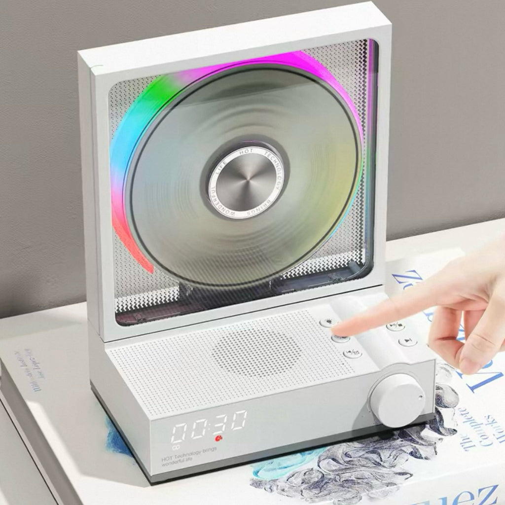 Clear Shell Cd Player iretrolab All-in-One Transparent CD Player with Bluetooth 5.3