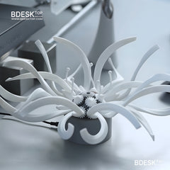 Iretrolab Mechanical Flower Kinetic Sculpture – 3D Printed DIY Creative Desktop Gift
