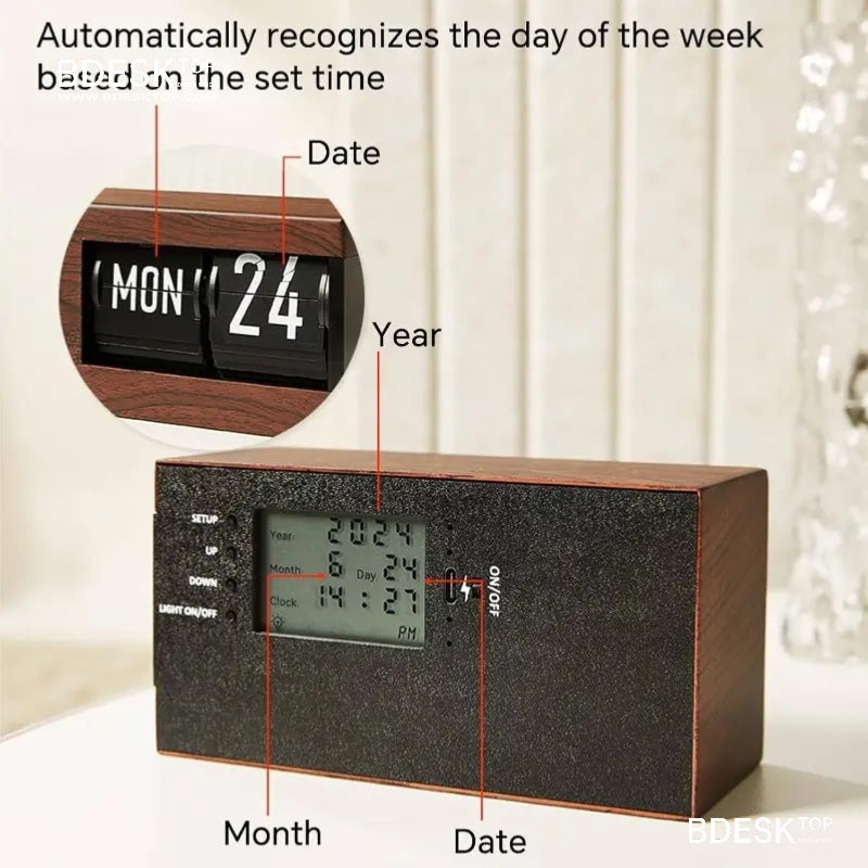 Iretrolab Automatic Flip Electronic Calendar – Smart Perpetual Desk Display