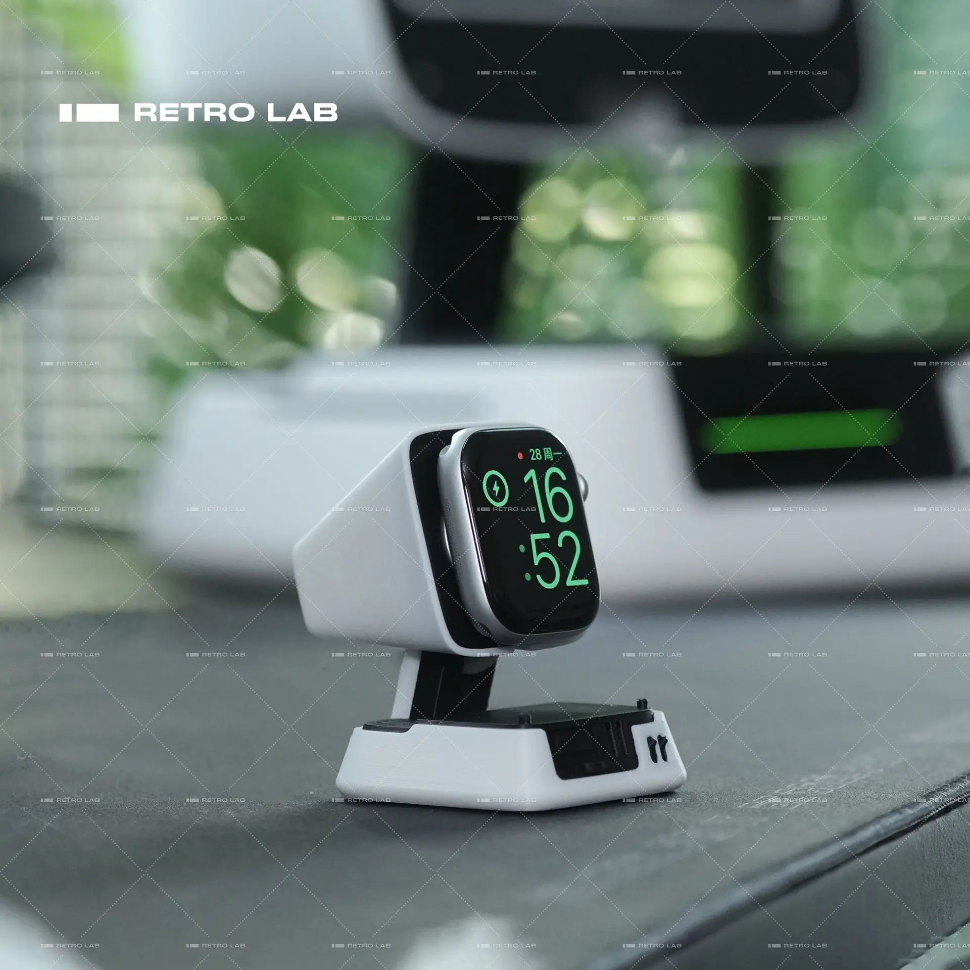 Iretrolab 3D-Printed Pyramid Smartwatch Charging Stand – Retro Industrial Desk Holder
