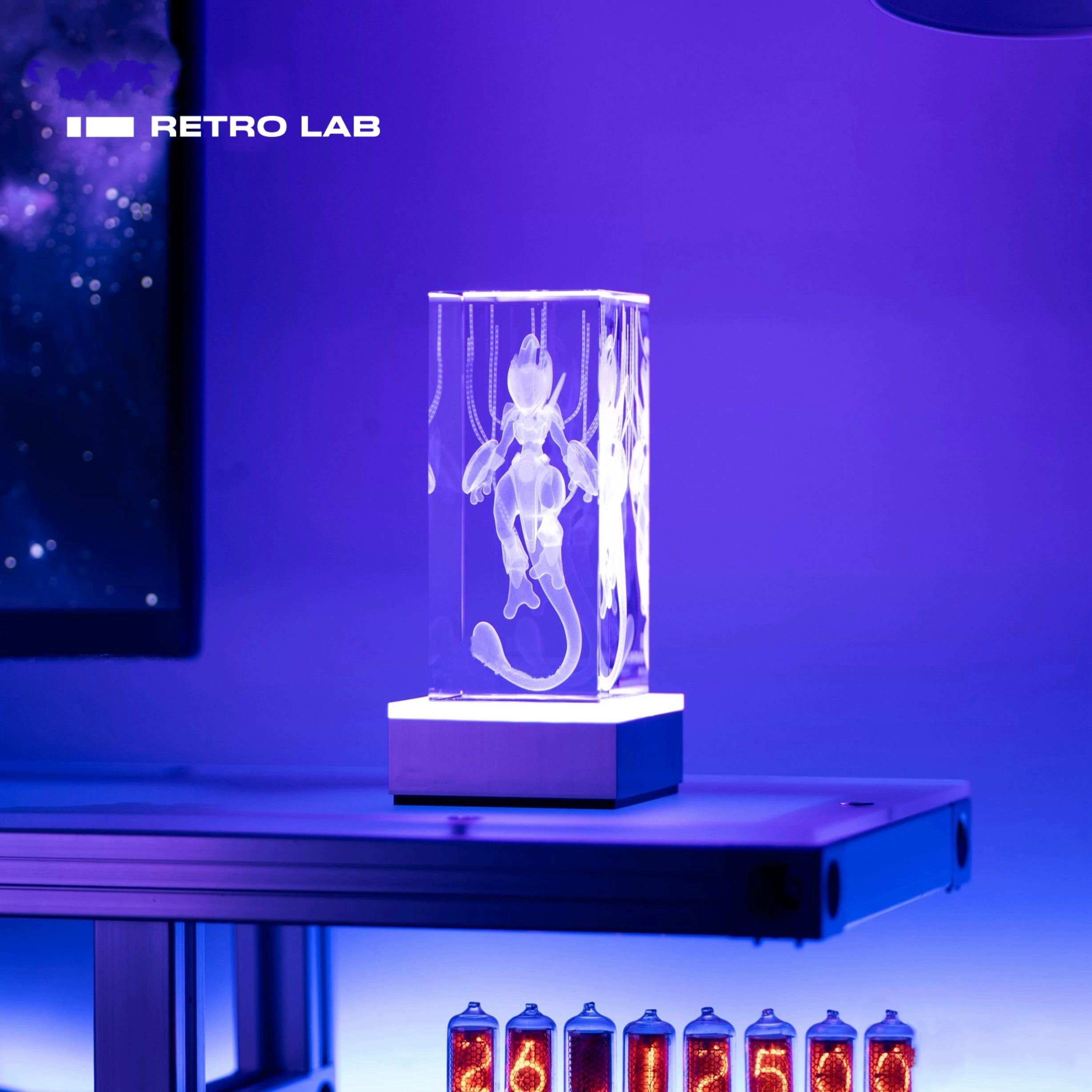 Iretrolab Crystal Skeleton Lamp with Metal Base,Smart RGB Dimmable Gift Light