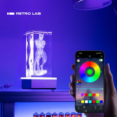 Iretrolab Crystal-Inspired RGB Lamp Base, Smart Metal Stand for Mood Lighting