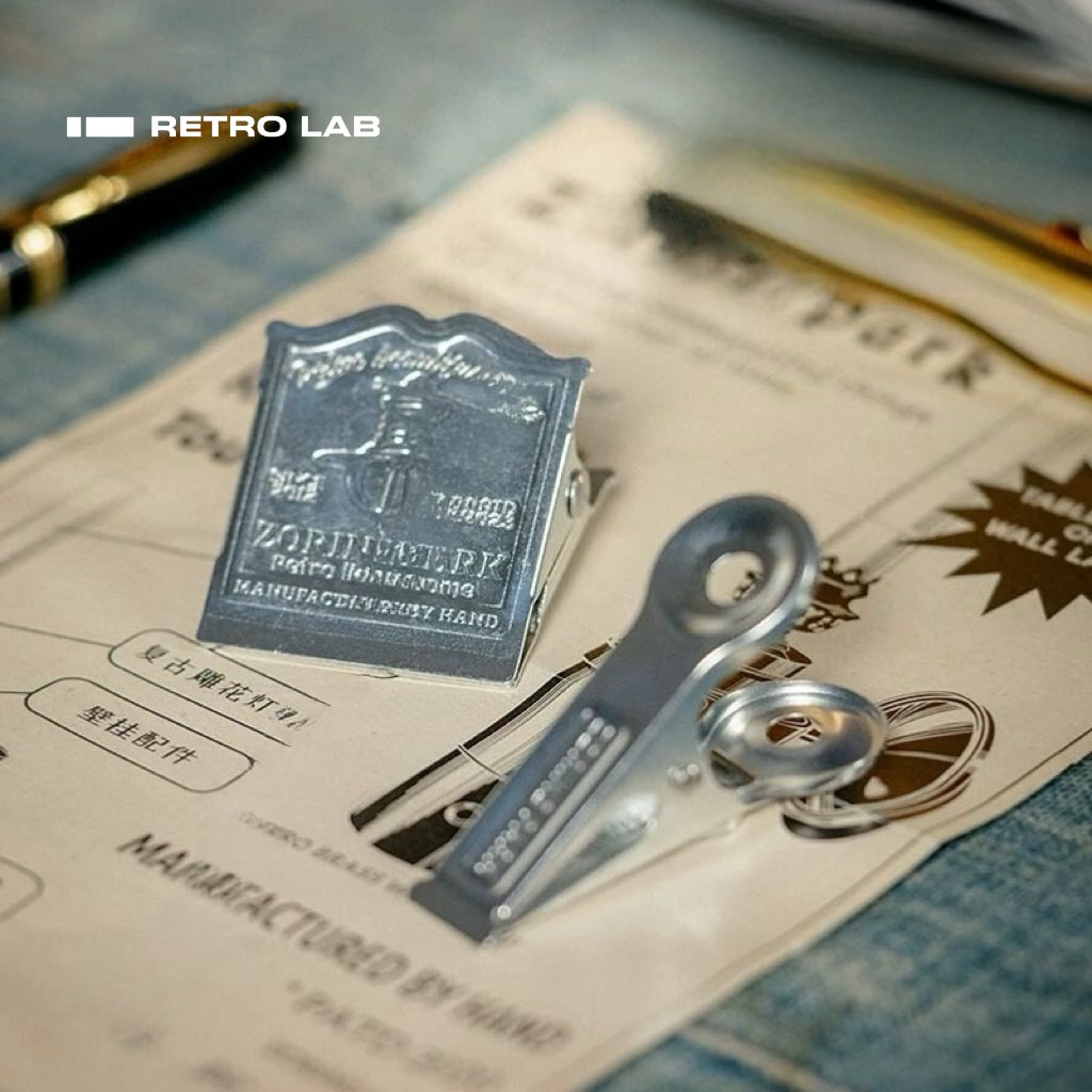 iretrolab Vintage Brass & Iron Magnetic Clips for Files and Small Items