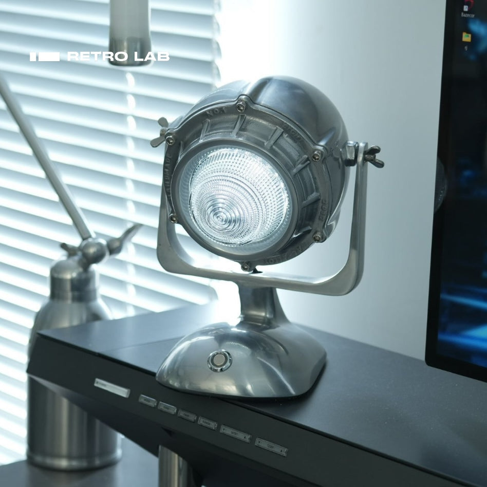iretrolab Cast Aluminum Engine Desk Lamp, Vintage Industrial Style Touch Bedroom Bedside Lamp