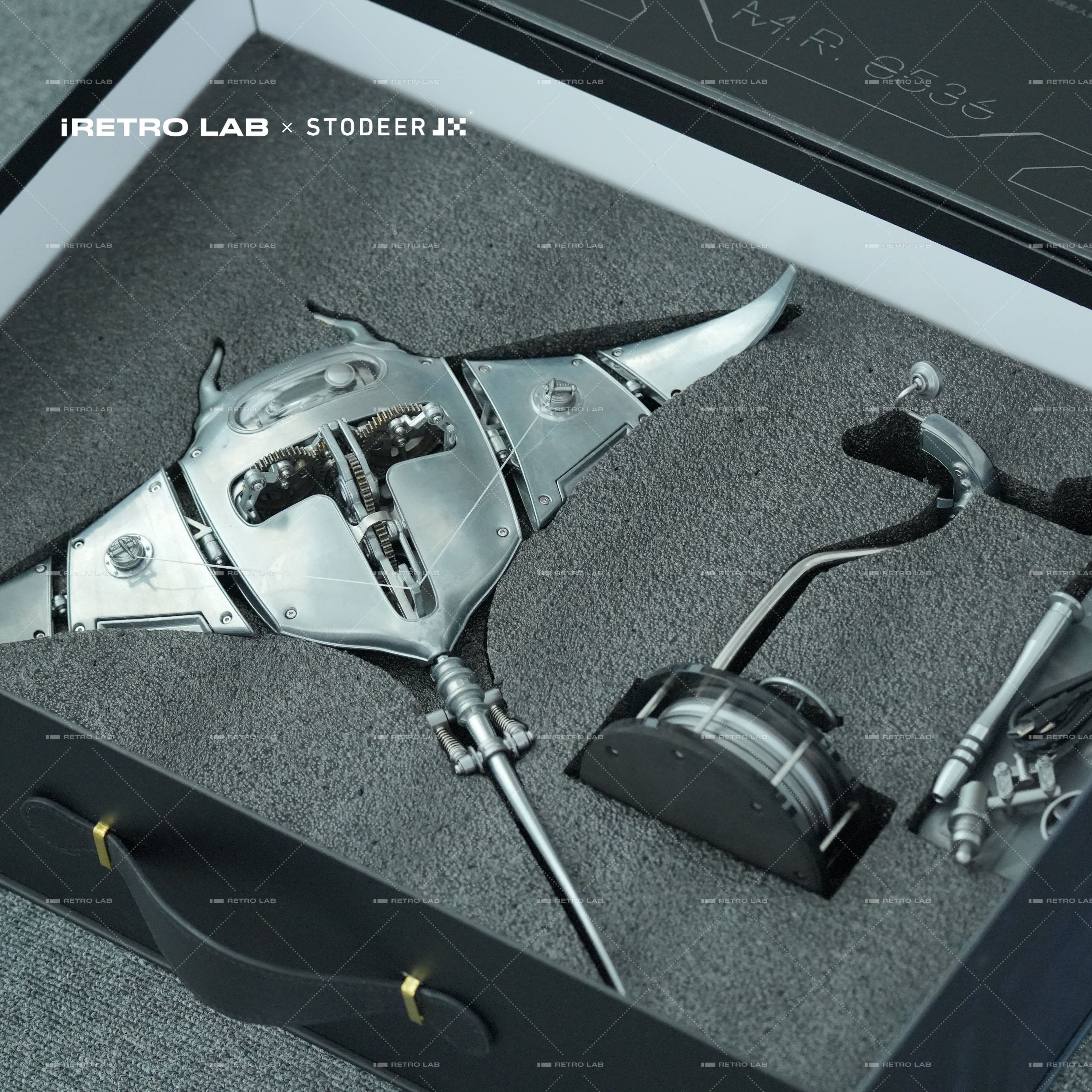 iretrolab Innovative Mechanical Metal Manta Ray Model-Perfect for Decorations and Gifts,Steampunk Style Advanced 3D Kinetic Sculpture kits  SD-01