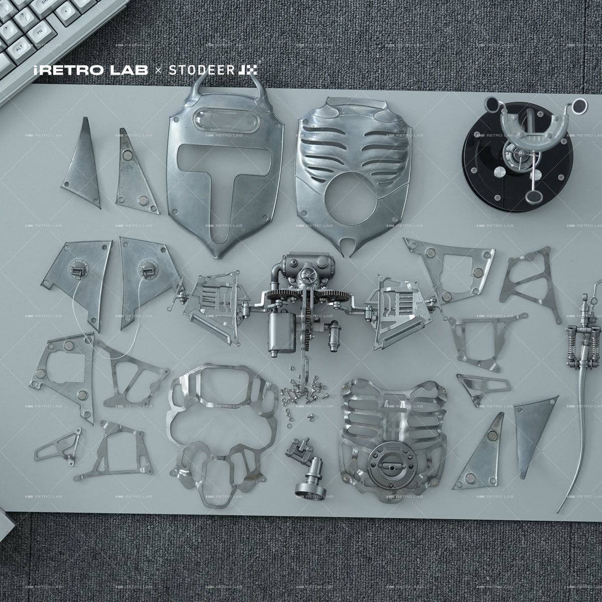 iretrolab Innovative Mechanical Metal Manta Ray Model-Perfect for Decorations and Gifts,Steampunk Style Advanced 3D Kinetic Sculpture kits  SD-01