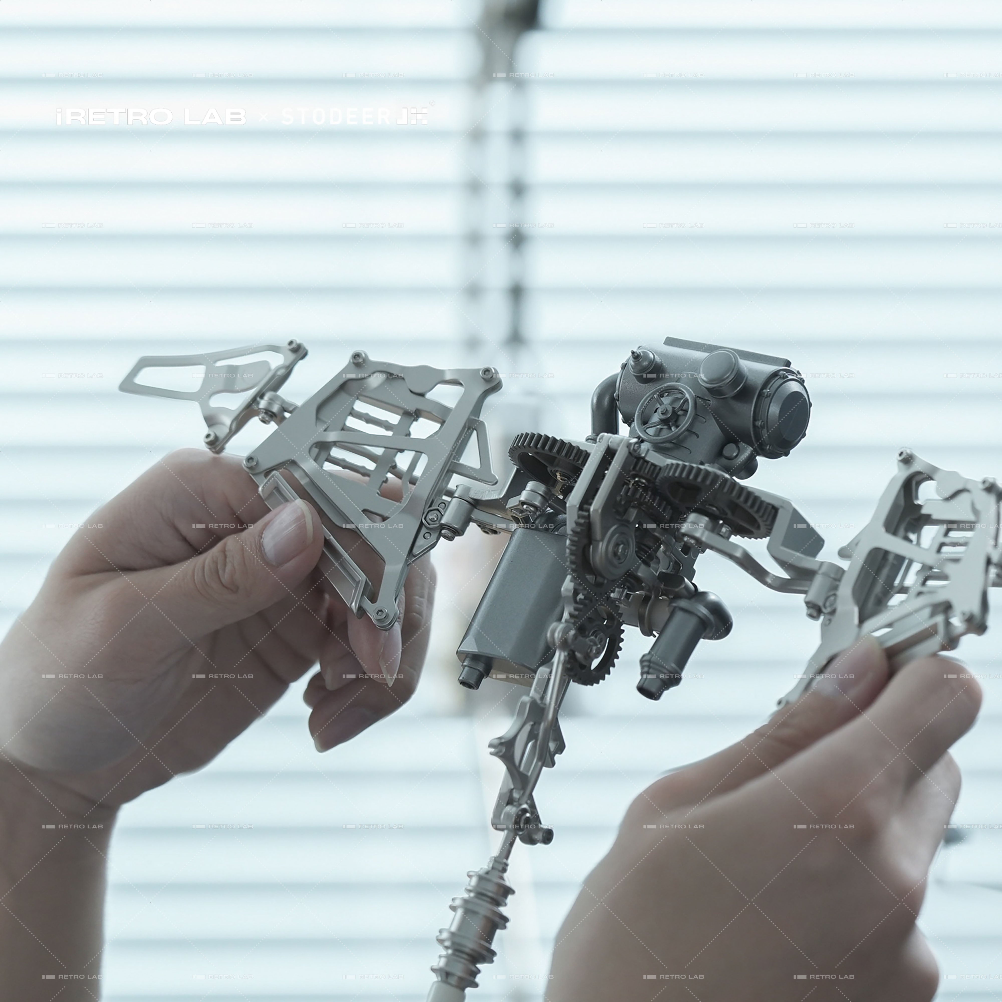 iretrolab Innovative Mechanical Metal Manta Ray Model-Perfect for Decorations and Gifts,Steampunk Style Advanced 3D Kinetic Sculpture kits  SD-01