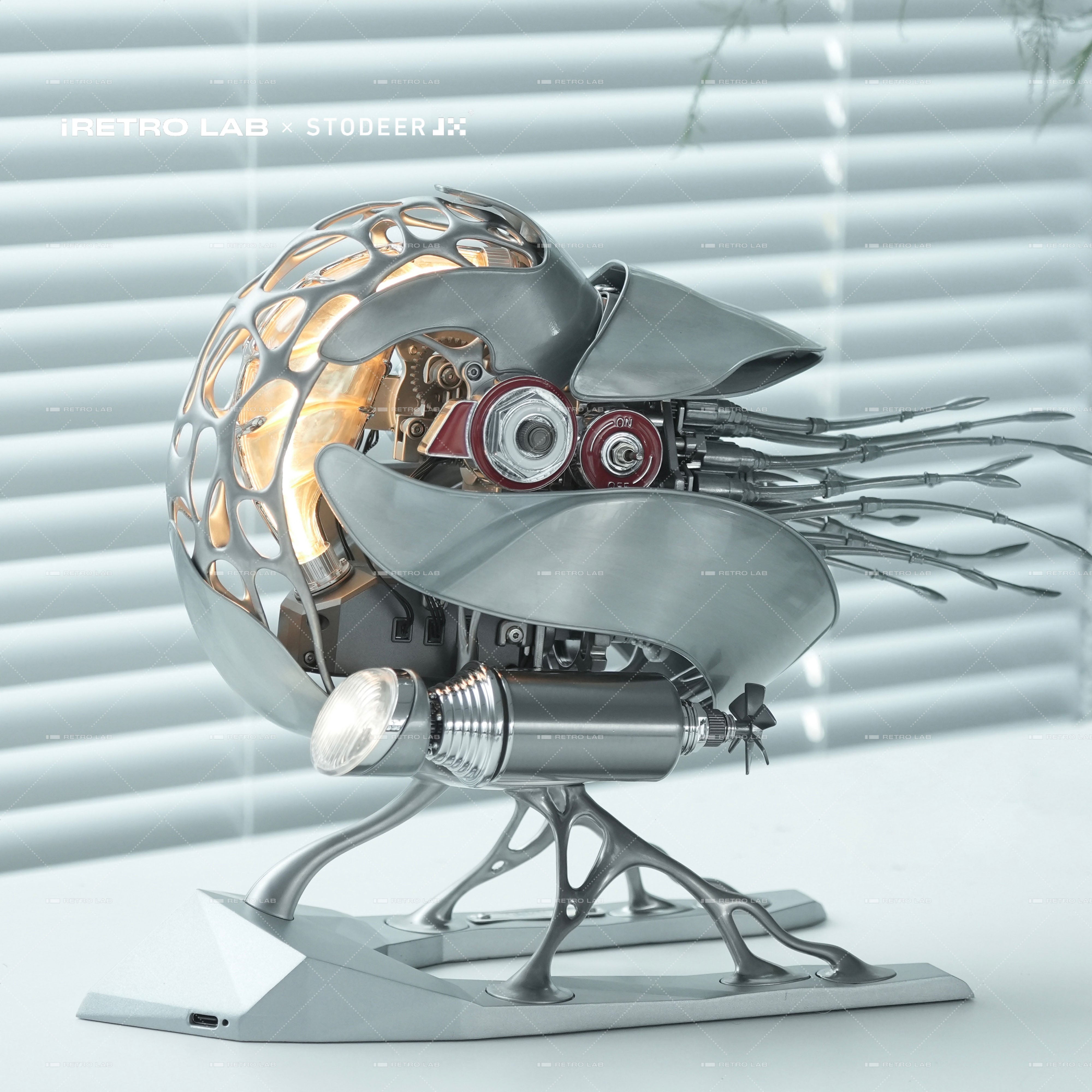 iretrolab Creative Mechanical Metal Nautilus Model, High-end Art Puzzle Kit-The Perfect Fusion of Nature and Art SD-02