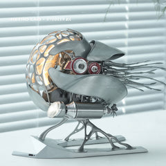iretrolab Creative Mechanical Metal Nautilus Model, High-end Art Puzzle Kit-The Perfect Fusion of Nature and Art SD-02