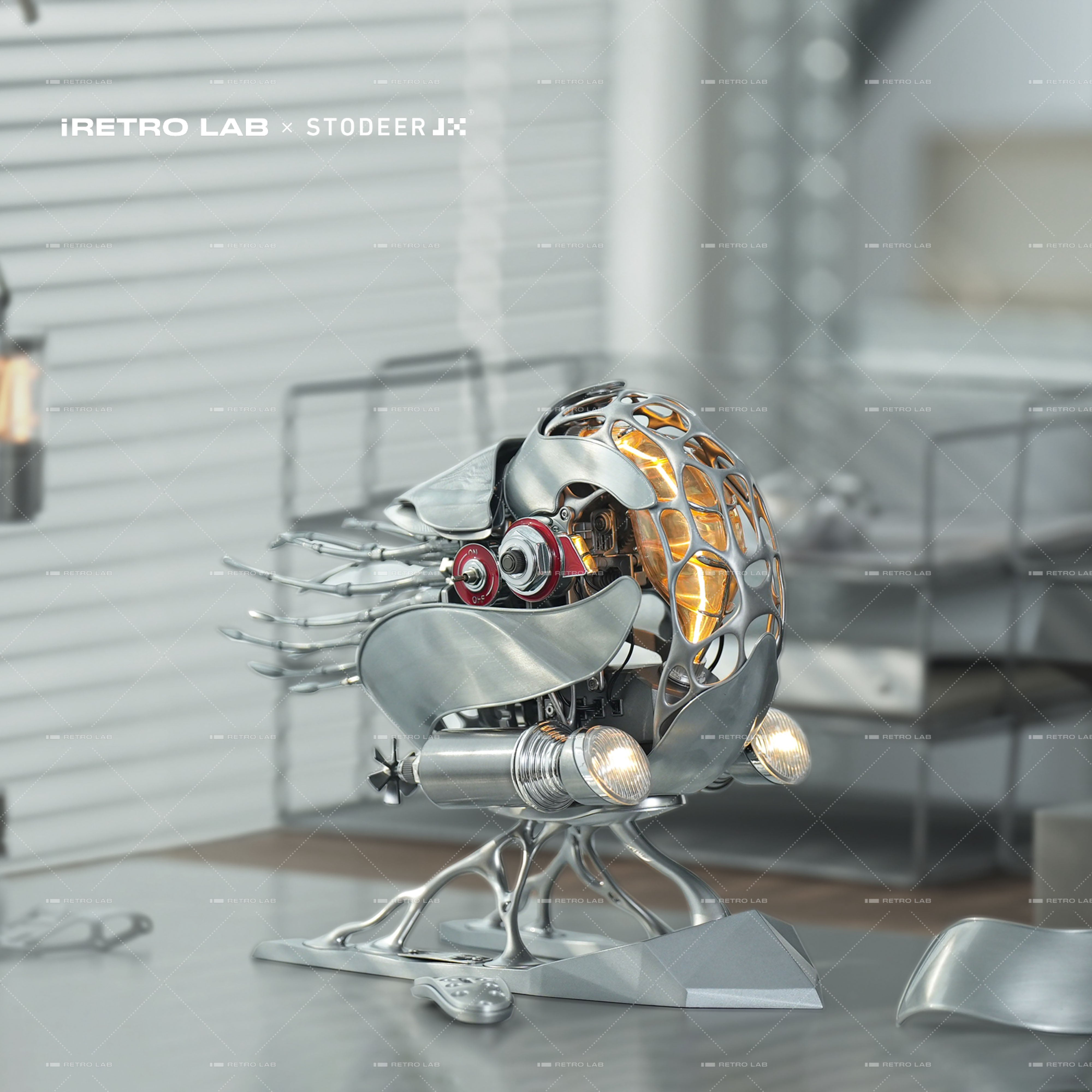 iretrolab Creative Mechanical Metal Nautilus Model, High-end Art Puzzle Kit-The Perfect Fusion of Nature and Art SD-02