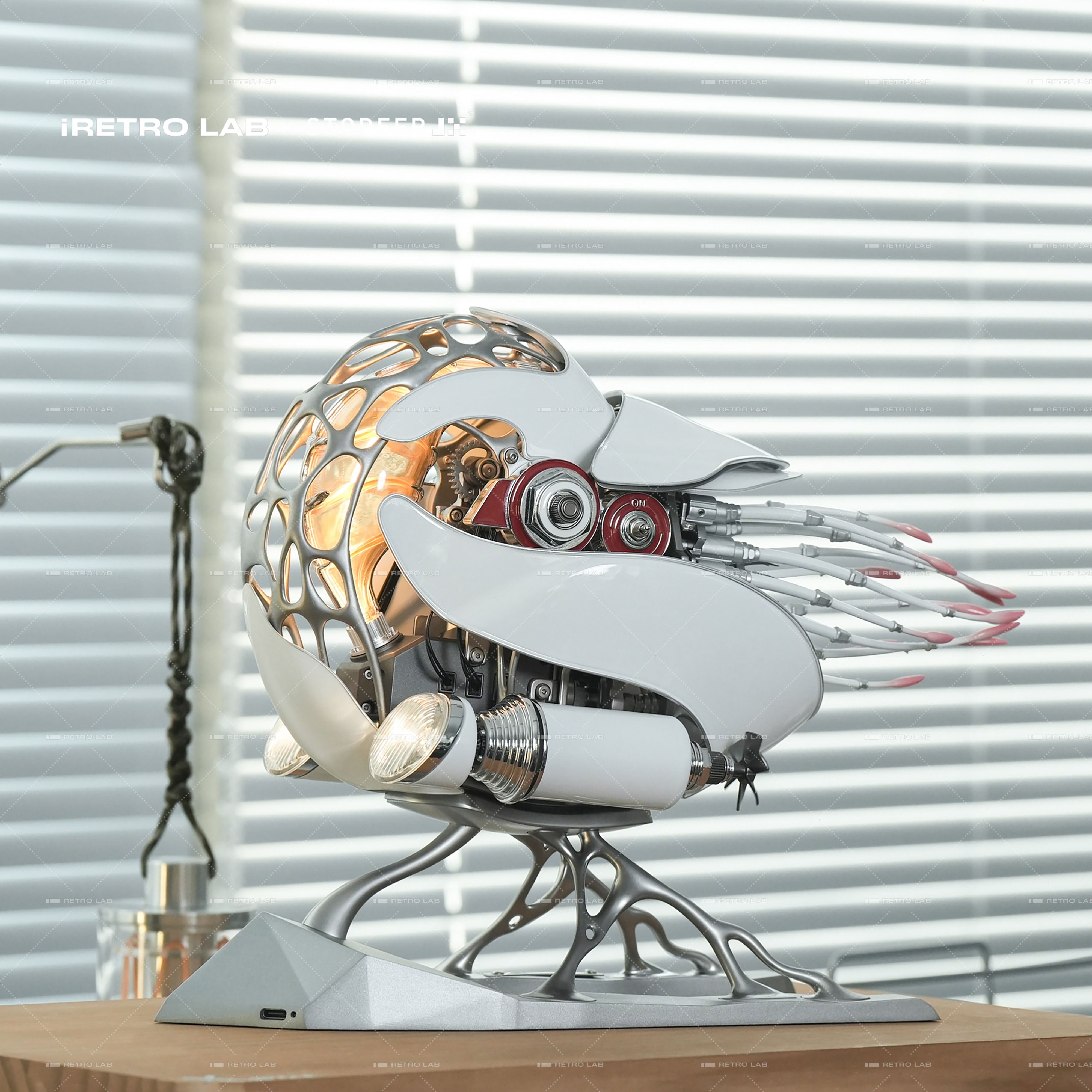iretrolab Creative Mechanical Metal Nautilus Model, High-end Art Puzzle Kit-The Perfect Fusion of Nature and Art SD-02