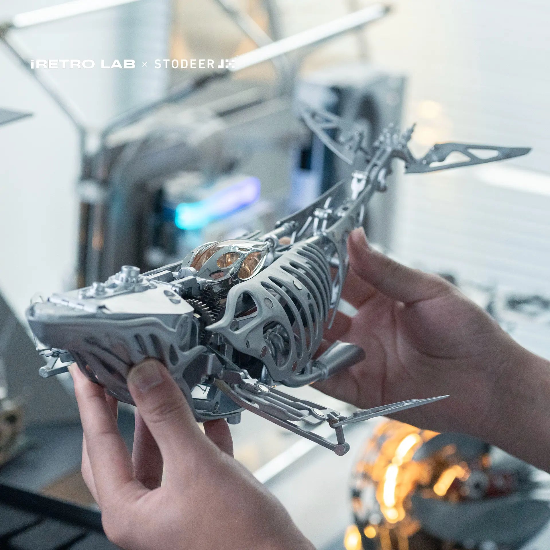 iretrolab Mechanical Metal Humpback Whale Model– Premium Steampunk 3D Metal Art model for Collectors, Decor & Gift Giving-SD-03