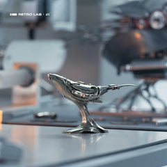 iretrolab Humpback Whale Mini Sculpture,Collectible Metal Desk Ornament