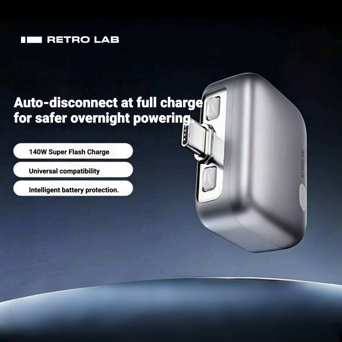 iretrolab 140W Smart Auto Disconnect Charging Adapter