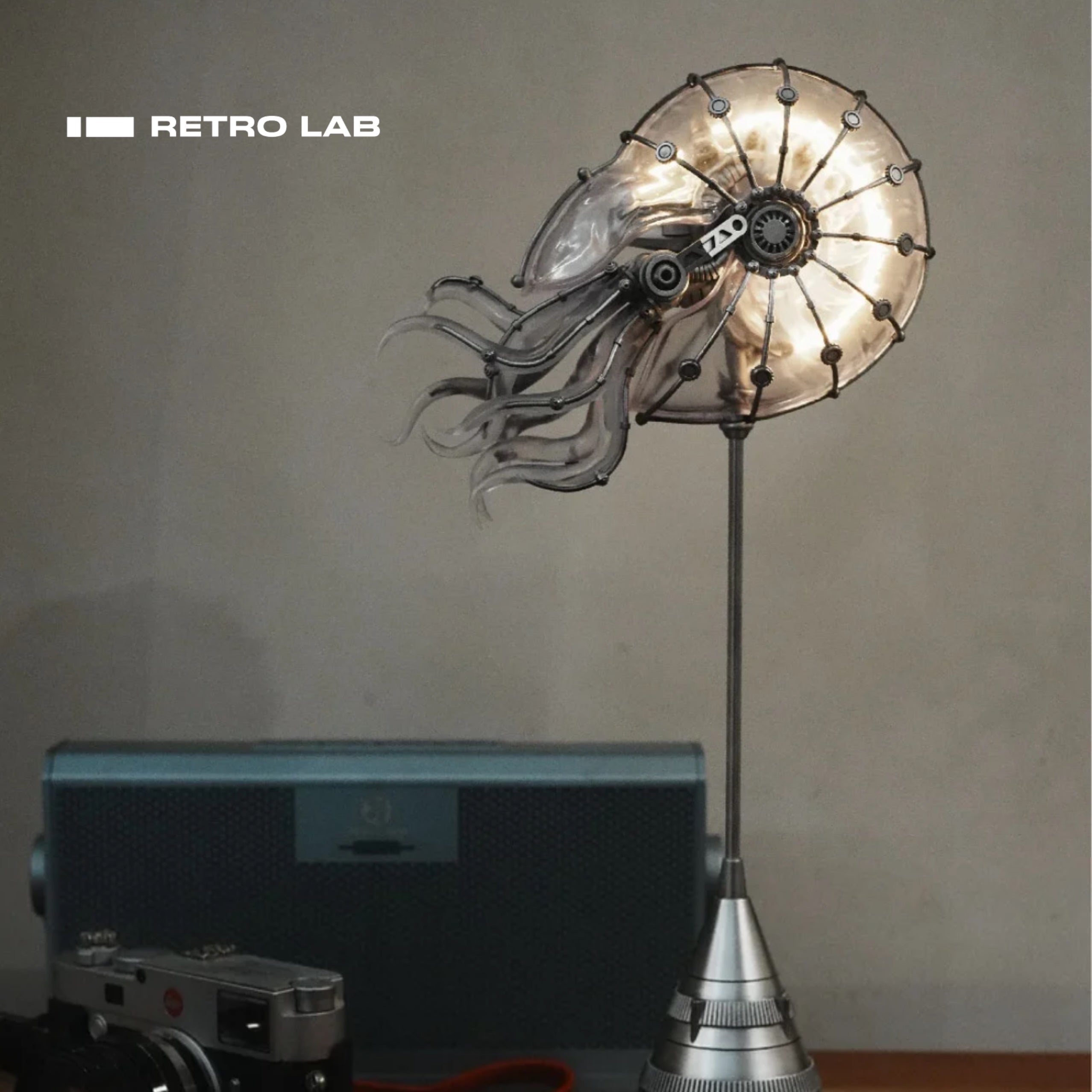 iretrolab Tidal Pulse – Steampunk Mechanical Nautilus Lamp