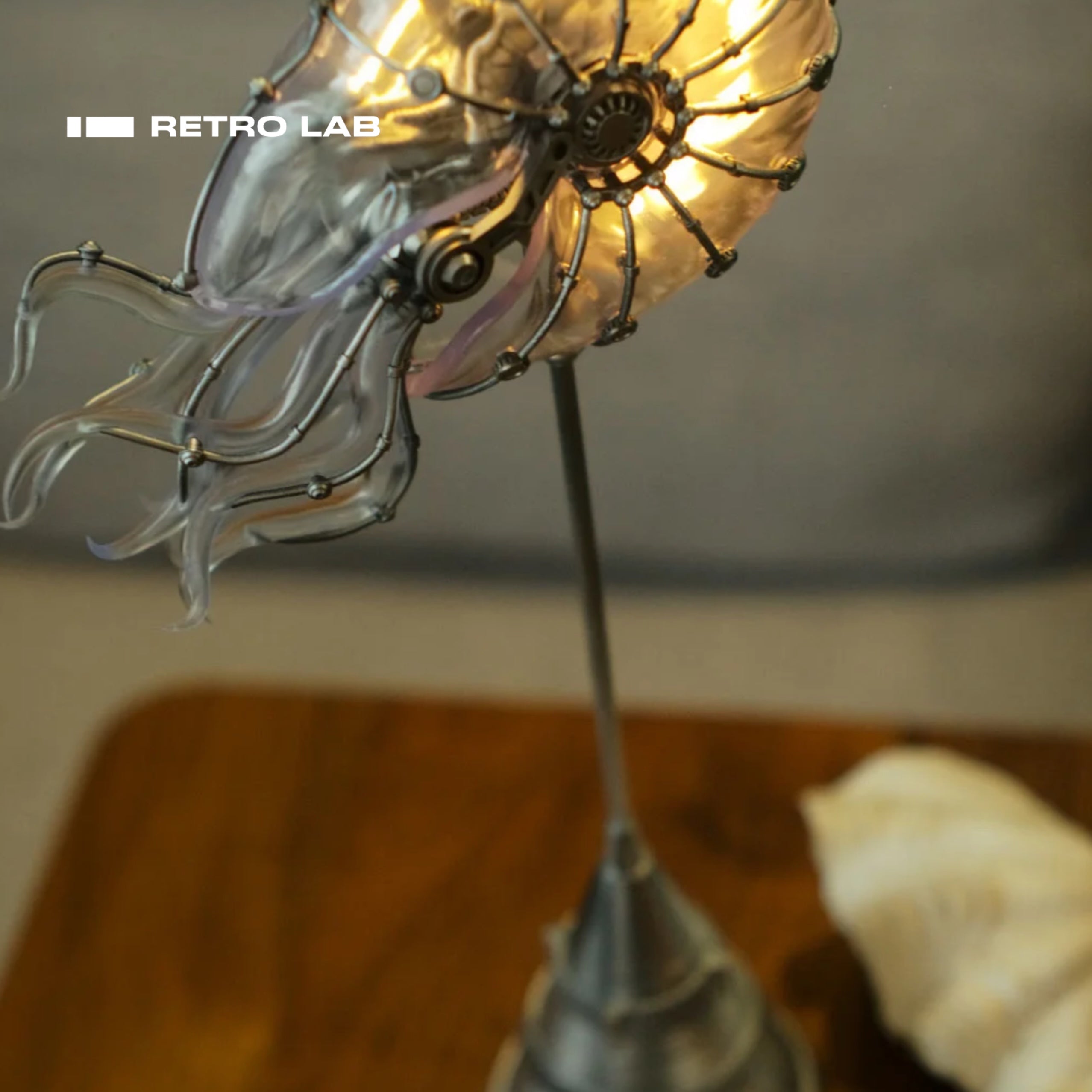 iretrolab Tidal Pulse – Steampunk Mechanical Nautilus Lamp