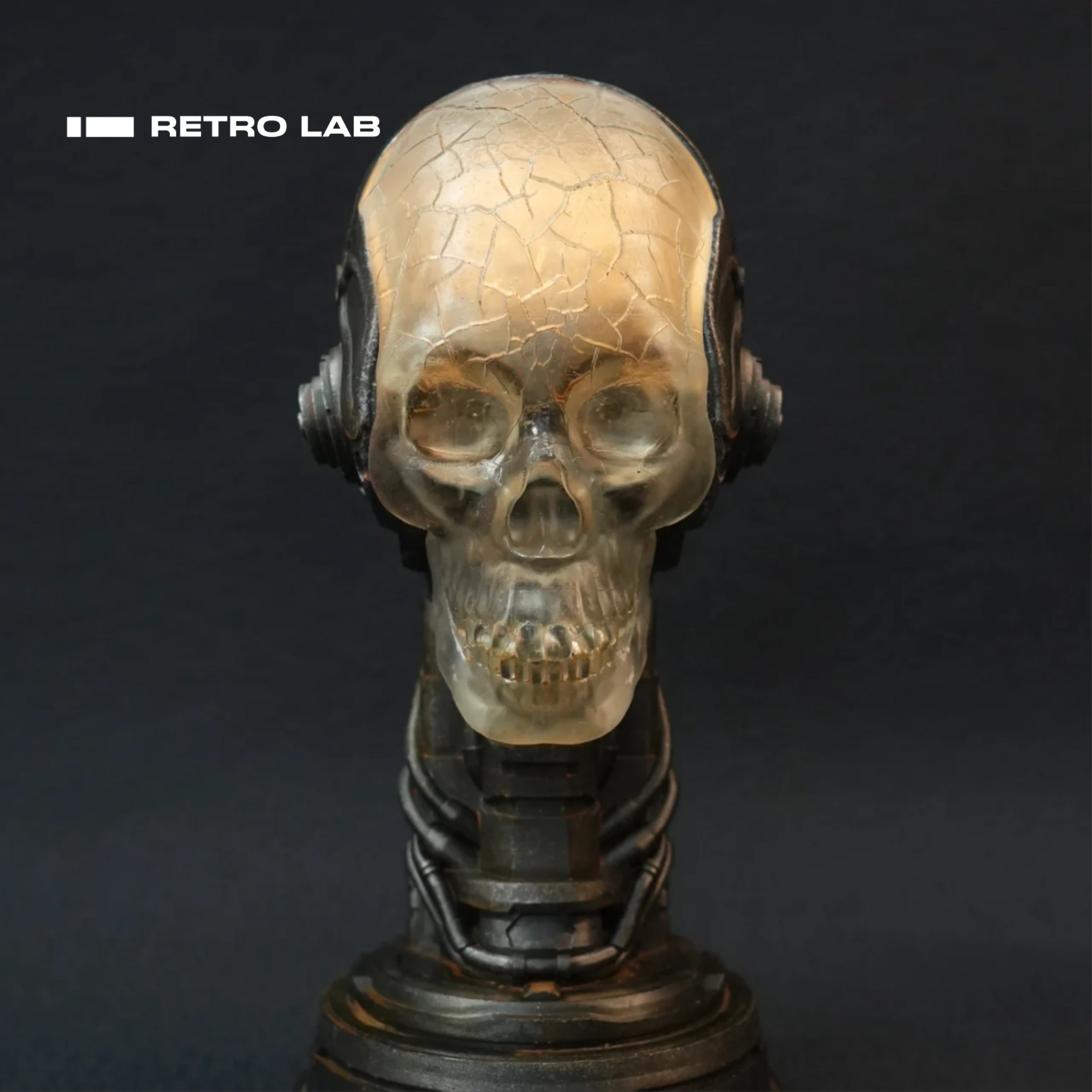 iretrolab Steampunk Skull Sculpture Lamp,Vintage Industrial Ambient Light