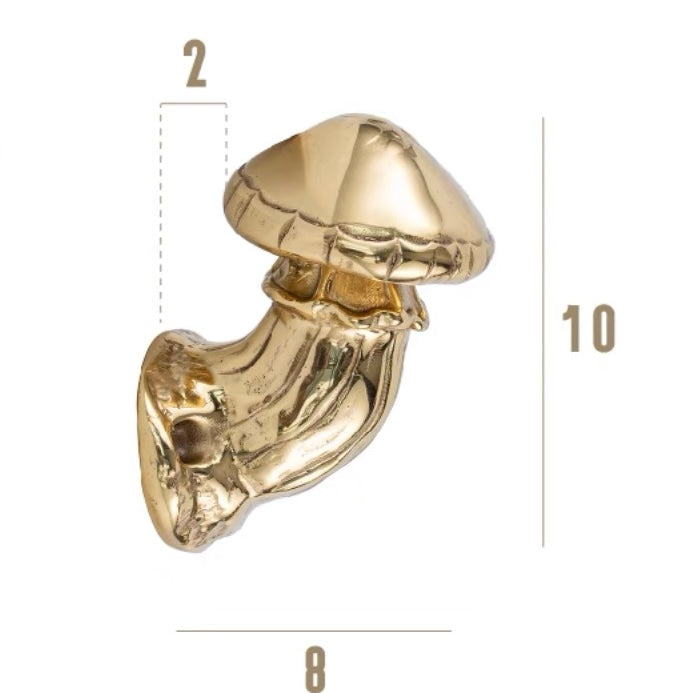 iretrolab Vintage Brass Mushroom Wall Hook – Creative Retro Decorative Hanger