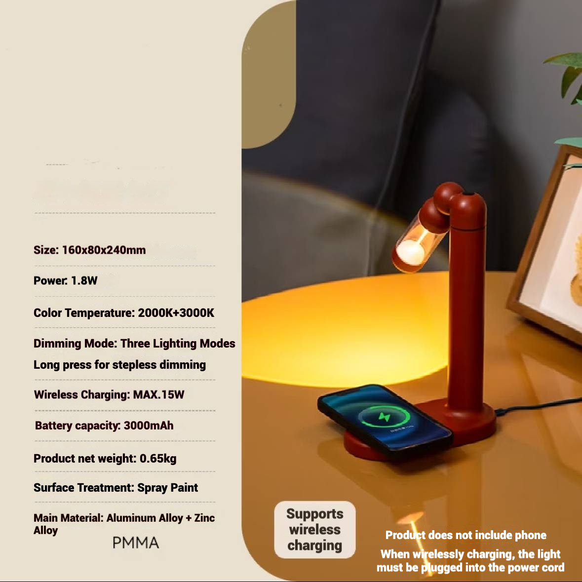 iretrolab Rhino Ambient Table Lamp, Creative Night Light with Rechargeable Design & Multi-Level Dimming