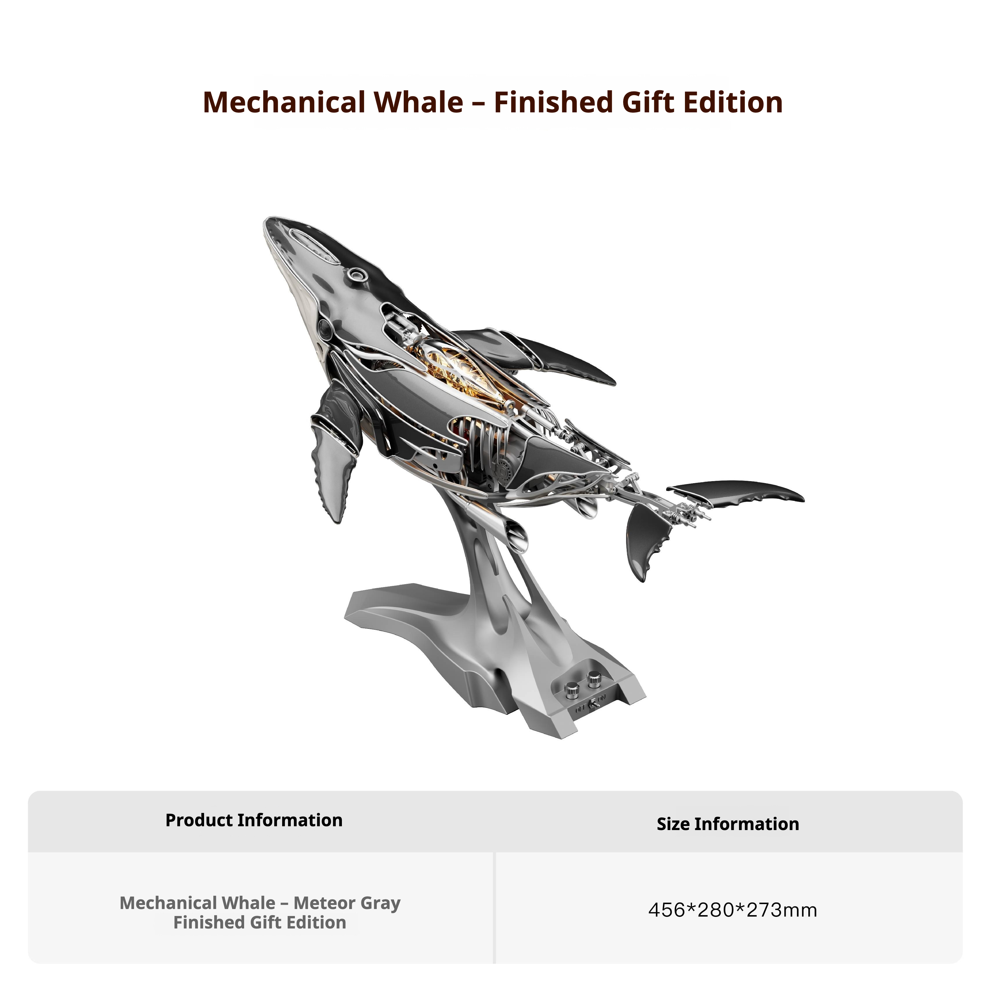 iretrolab Mechanical Metal Humpback Whale Model– Premium Steampunk 3D Metal Art model for Collectors, Decor & Gift Giving-SD-03